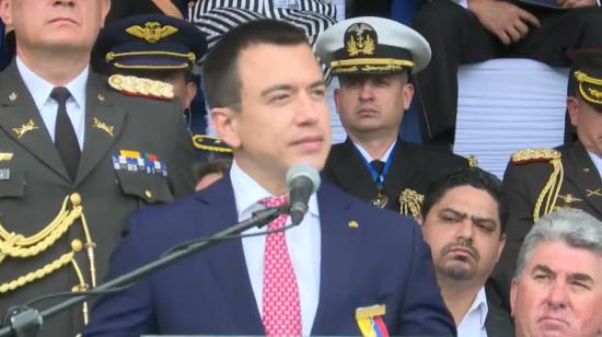 El presidente Daniel Noboa en una ceremonia de la Policía Nacional en Quito, el 11 de marzo de 2024.