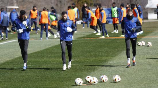 Entrenamiento de la selección de Ecuador en la ciudad de Basking Ridge, en Nueva Jersey, el martes 19 de marzo de 2024.