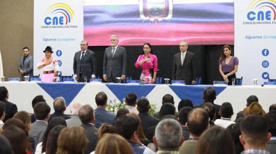 Las autoridades del Consejo Nacional Electoral en un evento el 11 de marzo de 2024.