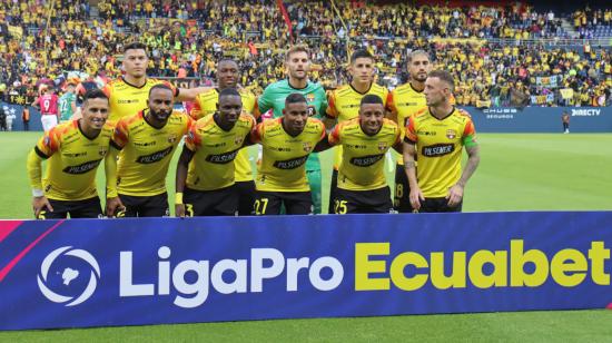 Jugadores de Barcelona SC en el partido ante Independiente del Valle por la Fecha 2 de la LigaPro, 9 de marzo de 2024.