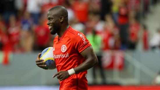 Enner Valencia celebra uno de sus goles ante Nova Iguacu, por la Copa de Brasil, este 13 de marzo de 2024.