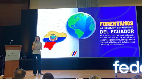 Ministra de Producción, Sonsoles García, en un evento de Fedexpor, el 14 de marzo de 2024. 