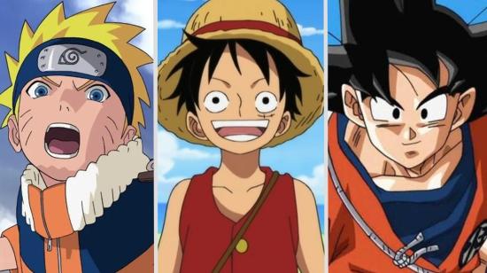 Personajes de series shonen como 'Naruto', 'One Piece' y Dragon Ball Z'.