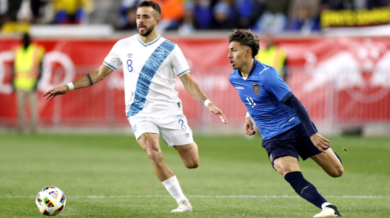 Jeremy Sarmiento, durante el partido entre Ecuador y Guatemala en Nueva Jersey, el 21 de marzo de 2024.