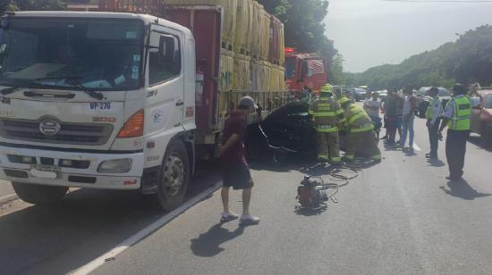 Accidente de tránsito la Vía a la Costa, este 24 de marzo de 2024