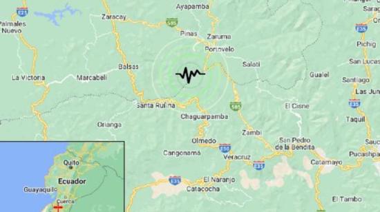 Registro de un temblor en Portovelo, El Oro, el 25 de marzo de 2024.