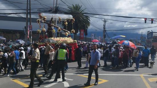 Cierres viales en la procesión de Calderón de 2023.