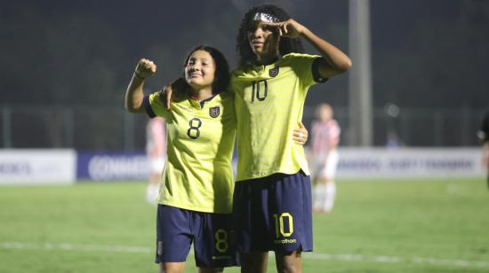 Jugadoras de la selección Sub 17 de Ecuador, en el Sudamericano femenino, el 28 de marzo de 2024.