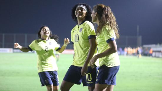 Jugadoras de la selección Sub 17 de Ecuador, en el Sudamericano femenino, el 28 de marzo de 2024.