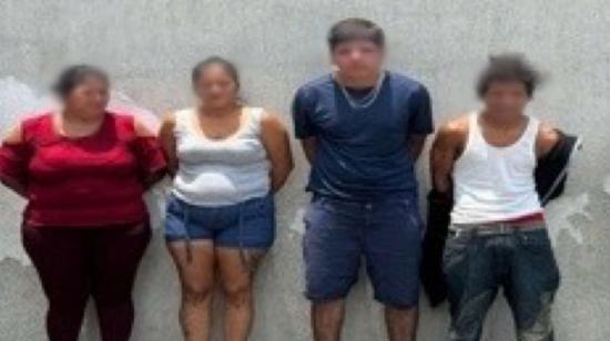 Cuatro detenidos por extorsión en Guayas, el 29 de marzo de 2024. 