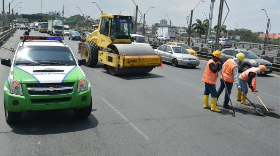 Trabajos en el puente de la Unidad Nacional, tramo Durán-La Puntilla.