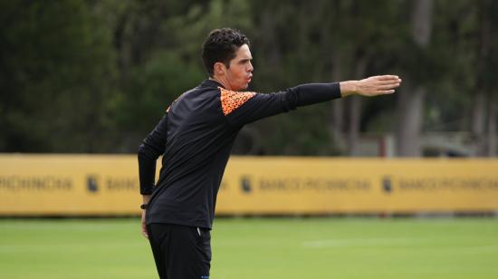 Josep Alcácer en un entrenamiento con Liga de Quito, 1 de abril de 2024.