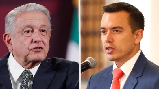 Los presidentes Andrés Manuel López Obrador, de México, y Daniel Noboa, de Ecuador.