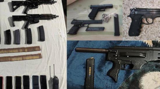 Armas y municiones que era comercializadas por una organización criminal, en Manabí.