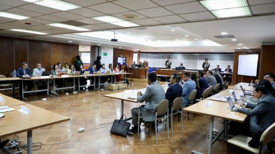 Audiencia de testimonios anticipados dentro del Caso Independencia Judicial. Quito, 10 de abril de 2024