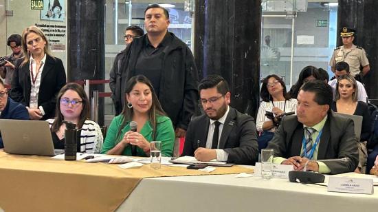 La fiscal Ana Hidalgo compareció ante la comisión de la Asamblea que investiga el asesinato de Fernando Villavicencio, Quito, el 1 de mayo de 2024.