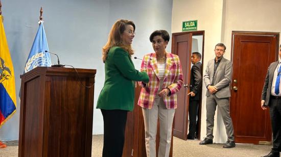 La canciller Sommerfeld recibió este 6 de mayo a la directora de UNODC, Ghada Waly.