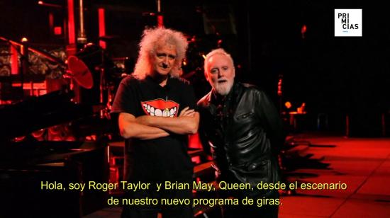 Brian May y Roger Taylor, los integrantes del grupo de rock Queen,  agradecen a sus fanáticos y los invitan a formar parte de sus próximos videos.