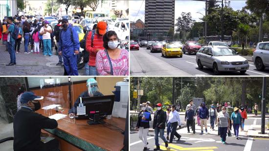 Las calles de Quito muestran una mayor afluencia de personas y vehículos, el 30 de junio de 2020.