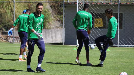 Hernán Galíndez en su primera práctica con la Selección, este martes 6 de octubre de 2020 en la Casa de la Selección.