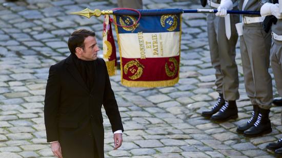 Emmanuel Macron durante homenaje nacional a los 13 soldados que murieron por Francia en operación en Mali. 12/02/2019