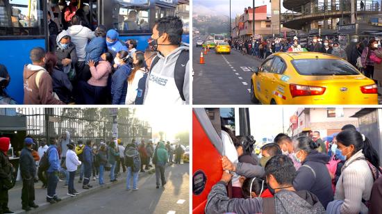 Imágenes captadas en el sector de Carapungo en Quito, durante la suspensión del transporte público.  11/05/2021