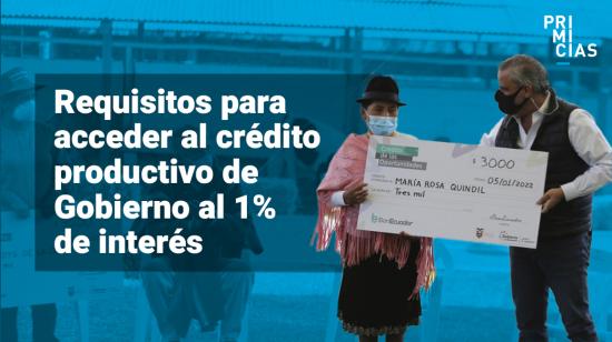 Crédito productivo al 1% de interés y 30 años plazo