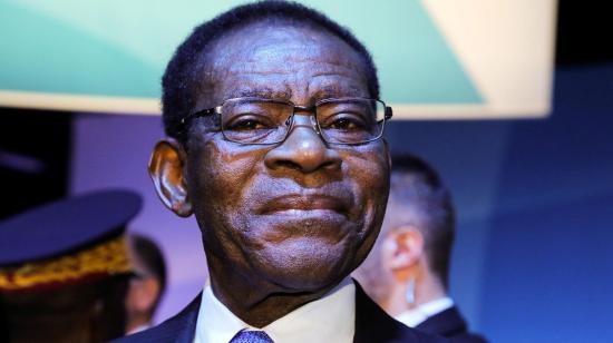 El dictador de Guinea Ecuatorial, Teodoro Obiang, luego de una sesión plenaria, el 12 de noviembre de 2019.