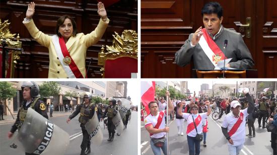 Peru, destitución Pedro Castillo y posesión de la primera mujer presidenta Dina Boluarte.