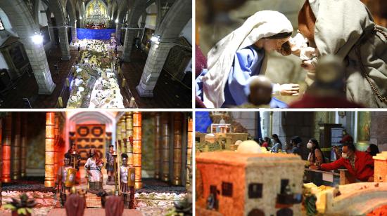 Pesebre gigante en la Catedral Metropolitana de Quito.