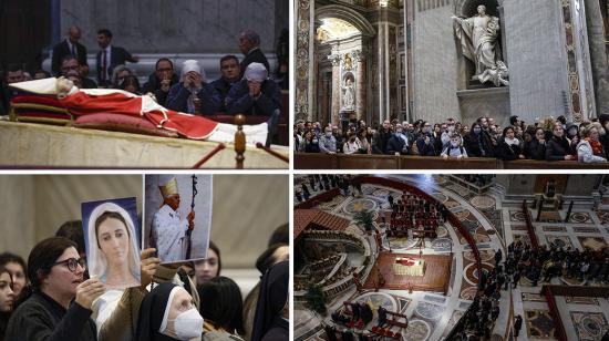 Imágenes de la capilla ardiente en el Vaticano para velar al Pontífice Benedicto XVI.