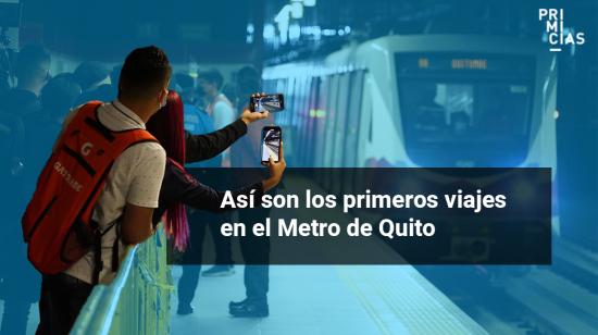 Primeros pasajeros en el Metro de Quito recorren las Estaciones.