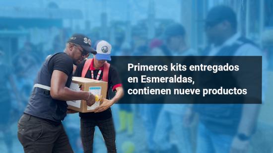 Autoridades entregan kits de alimentos en Esmeraldas tras fuertes lluvias e inundaciones