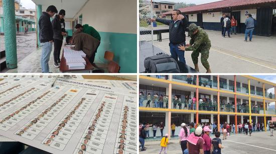 Recintos electorales en el día de las votaciones.