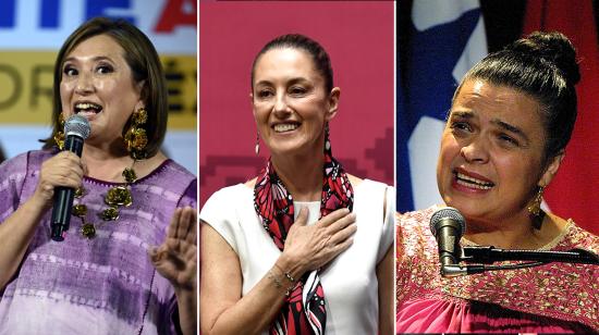 Candidatas Xóchitl Gálvez, Claudia Sheinbaum y Beatriz Paredes. (de izq. a der)