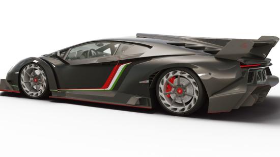 Lamborghini Veneno  con los colores de la bandera italiana.