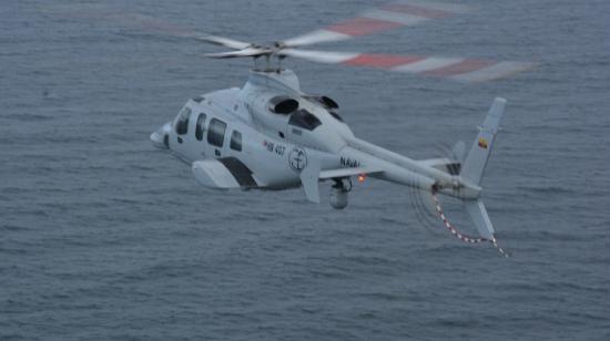 El helicóptero de la Armada Nacional que el 6 de mayo de 2024 se accidentó en Santa Elena, en una foto de archivo.