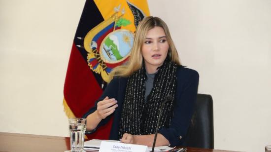 Sade Fritschi, ministra de Ambiente, en una reunión el 8 de mayo de 2024.