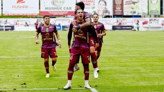 Jugadores de Mushuc Runa, durante un partido de la LigaPro, el 13 de abril de 2024.