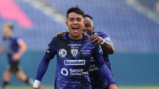 Kendry Páez, de Independiente del Valle, celebra un gol 
ante Deportivo Cuenca, el 5 de mayo de 2024.