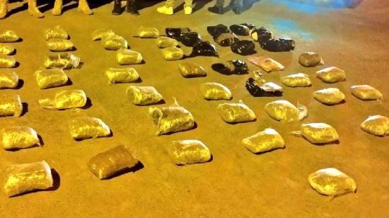 Marihuana decomisada por la Policía ecuatoriana en Carchi el 13 de mayo de 2024.