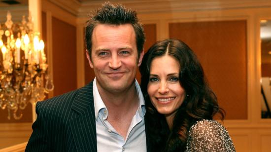 Matthew Perry y Courteney Cox en el almuerzo en honor a la familia Arquette de Hollywood, 10 de mayo de 2006.