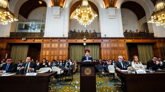 Audiencia de medidas cautelares por la crisis diplomática entre México y Ecuador, en la Corte Internacional de Justicia, el 1 de mayo de 2024.