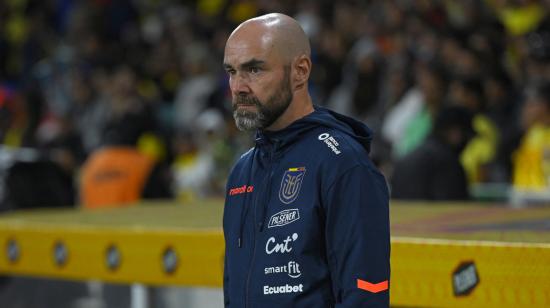 Félix Sánchez Bas, durante un partido por las Eliminatorias sudamericanas, en Quito, el 21 de noviembre de 2023.