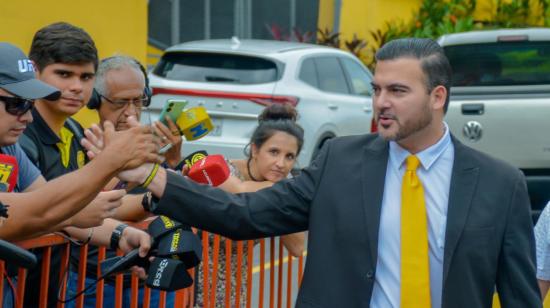 Antonio Alvarez, durante la campaña electoral para las elecciones de Barcelona SC.