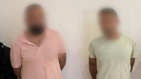 Los dos hombres de nacionalidad turca, detenidos en Samborondón, el 28 de mayo de 2024.
