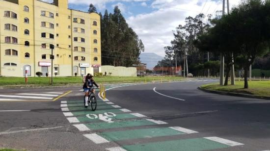 Imagen referencial ciclovía en Quito, septiembre de 2020.