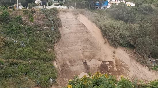 Deslizamiento de tierra ocurrido en el sector La Pampa, en Quito, el 29 de mayo de 2024.