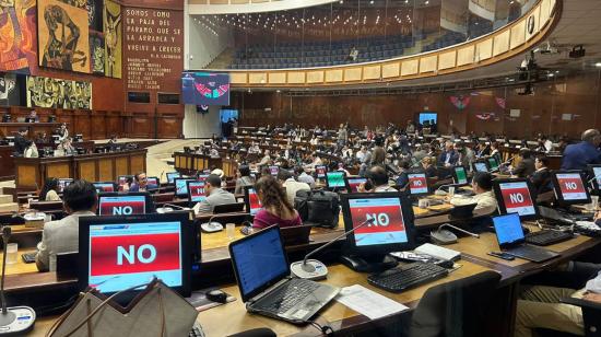 Un total de 84 asambleístas votó a favor de la terna para el Consejo de la Judicatura, y luego se ratificaron votando No ante la reconsideración, Quito, 30 de mayo de 2024.