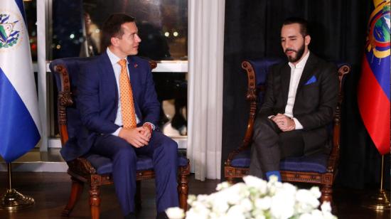 El presidente Daniel Noboa y su homólogo de El Salvador, Nayib Bukele, reunidos el 31 de mayo de 2024.